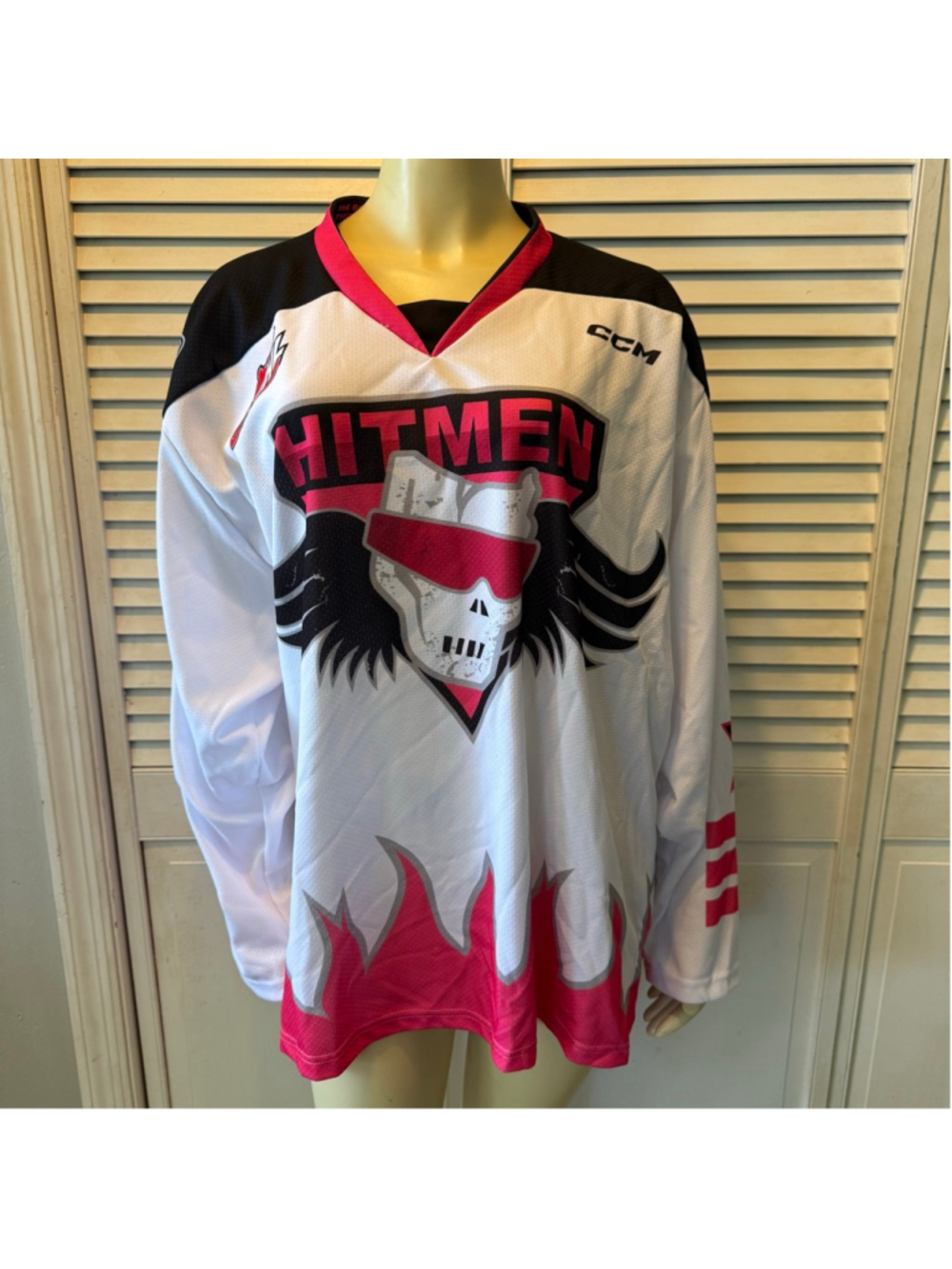 Calgary Hitmen Pink White Hockey Jersey Adult Large ProJoy Made Canada